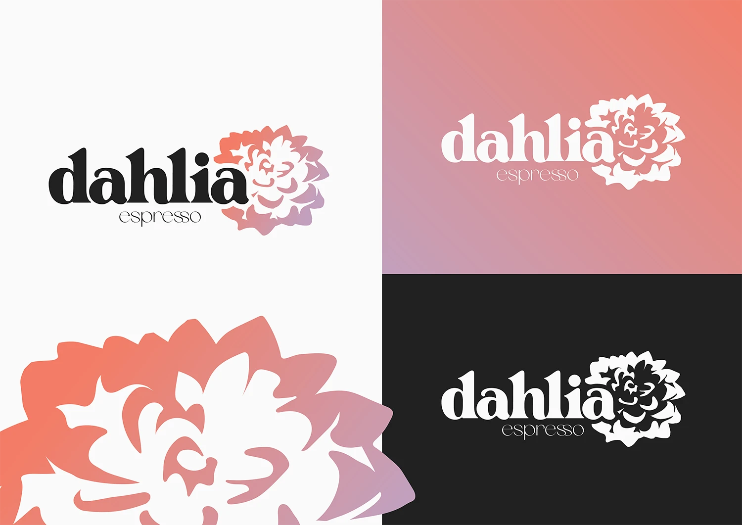 dahlia espresso logo and branding