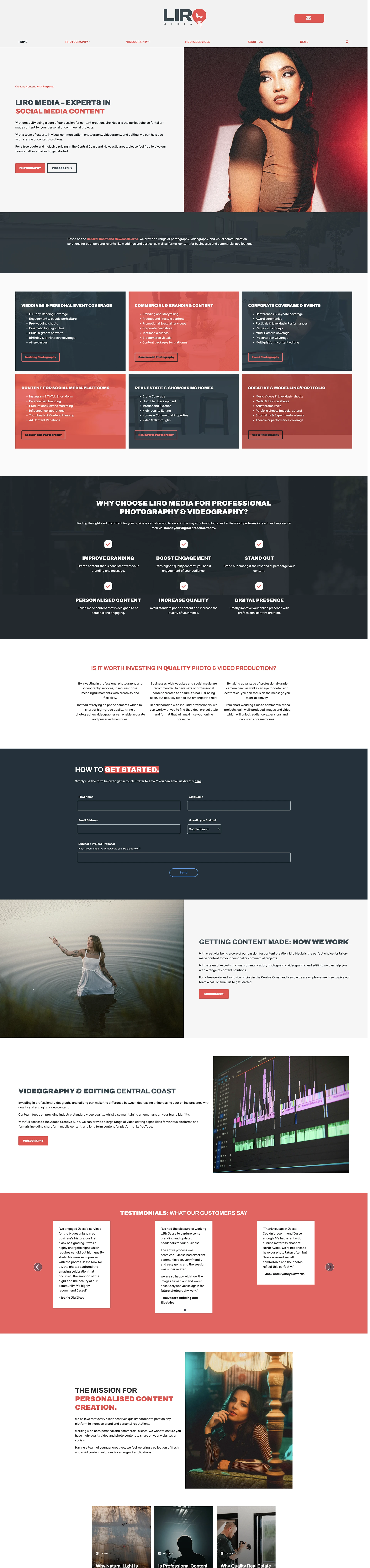 Liro Media website design preview